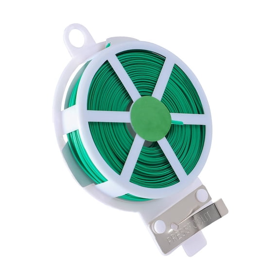 STRANDCHIC Garden Wire Plant Ties with Cutter, Green Plastic Coated Iron Wire for Plant Support and Gardening