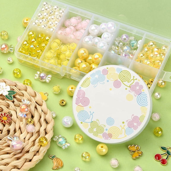 STRANDCHIC 1Set Bracelet Kit with Variety of Charms for Handmade Necklaces Earrings and Keychains