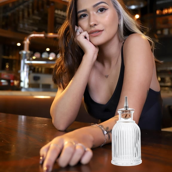 STRANDCHIC Vintage Glass Bottle with Wooden Plug for Cocktails, 1 Piece, Reusable Beverage Container