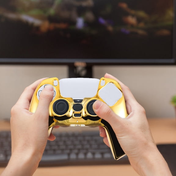 STRANDCHIC Golden ABS Gamepad Protective Cover for Durability and Comfort, 1Pc
