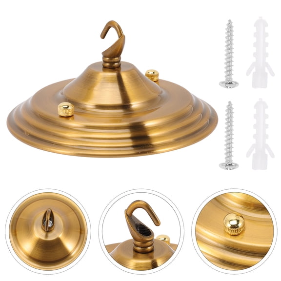 STRANDCHIC Golden Chandelier Canopy Ceiling Cover Plate Pendant Light Kit with Elegant Design for Indoor Light Fixtures