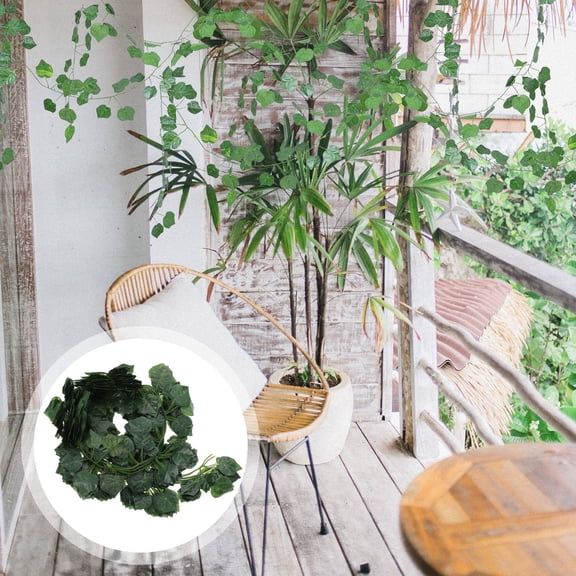 STRANDCHIC Fake Rattan Plants Shapely Green Leaves for Bedroom Party Decor 12Pcs