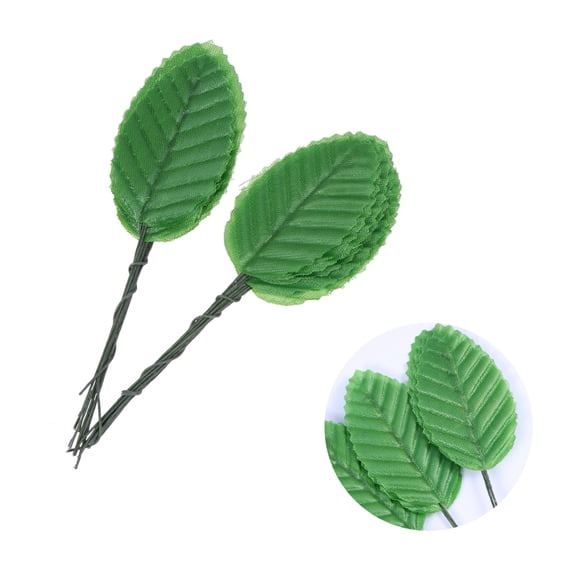 STRANDCHIC 20pcs Green Faux Leaves Artificial Greenery for Home Decor and Craft Projects, Cloth Leaf Decorations