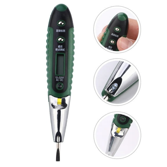 STRANDCHIC Green Plastic Digital Voltage Test Pen with Clear Screen for Easy Reading and Durable Use