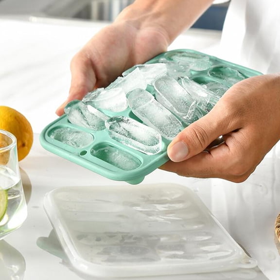 STRANDCHIC Green Silicone Tray Mold with Lid Non-Stick Maker for Home Kitchen Use