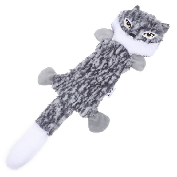STRANDCHIC Grey Pet Vocalizing Plaything with Fleece Animal Shape for Dog Chewing and Biting