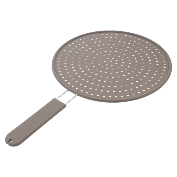 STRANDCHIC Grey Silicone Cooking Mat with Oil Strainer, Cooling and Splatter Screen, Kitchen Tool Featuring Stainless Steel Lid