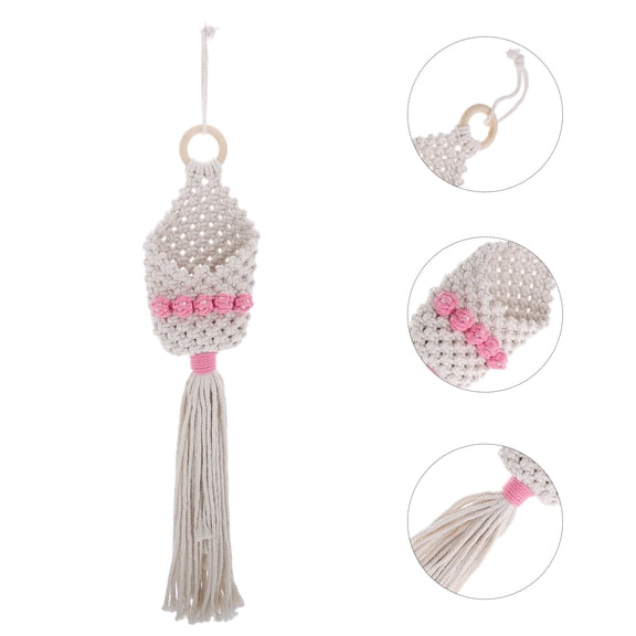 STRANDCHIC Boho Wall Hanger Plant For Decorative Items Beige Cotton 1Set