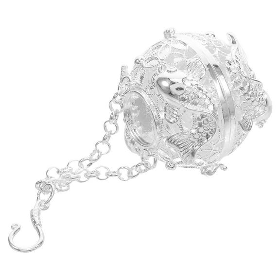 STRANDCHIC Vintage Copper Incense Burner Pendant Silver Aroma Jewelry for Home