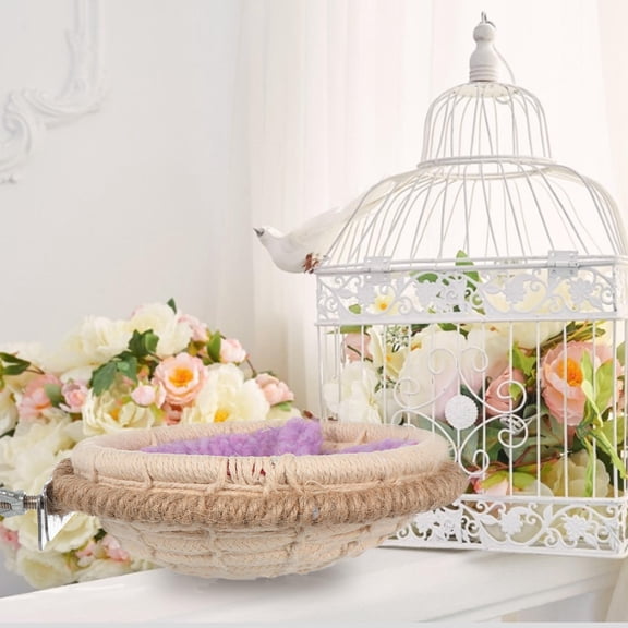 STRANDCHIC Hanging Bird Nest Woven Nest for Bird Cage Round Handmade 1Pc