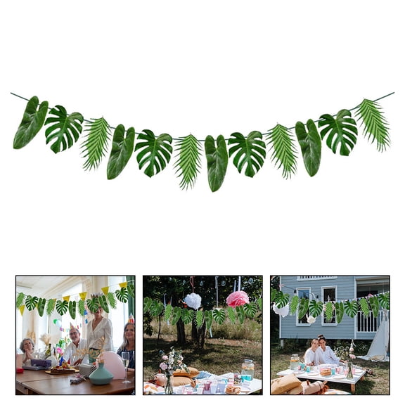 STRANDCHIC Paper Leaf Banner Green Decorative Hanging Banner for Birthday Festival and Party