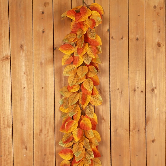 STRANDCHIC Artificial Yellow Magnolia Leaf Gar Fall Mailbox Swag Tsgiving Hanging Decor