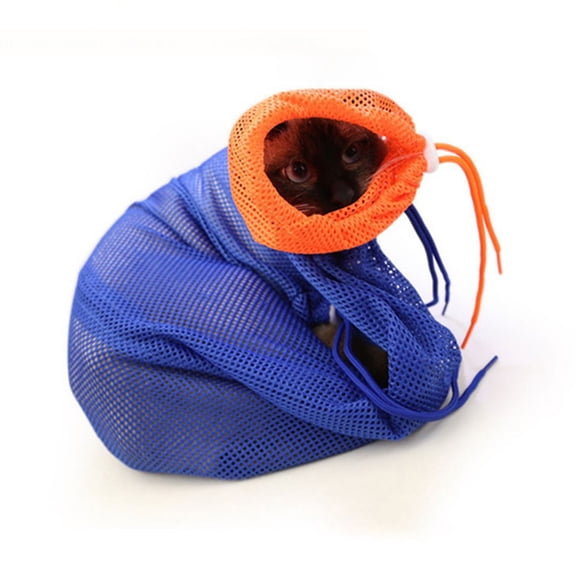 STRANDCHIC Pet Cat Bathing Bag Scratch Resistant Mesh for Bath Nail Trimming and Cleaning