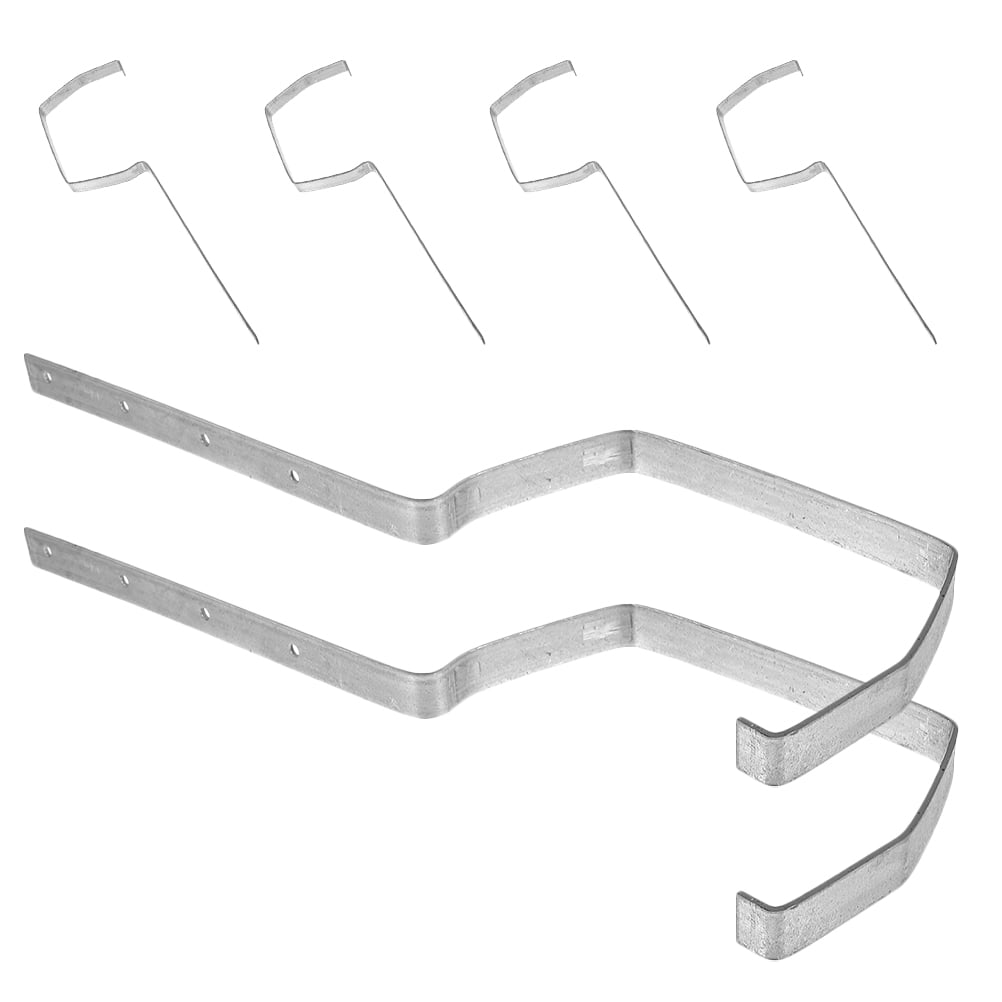 STRANDCHIC Iron Rain Gutter Supply 6Pcs Silver For Roof And Building ...