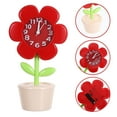 thumbnail image 1 of STRANDCHIC Red Flower Alarm Clock with Silent Movement, Portable Bedside Table Clock for Home and Office Decor, 1 of 8