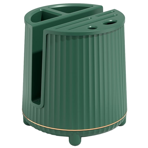 STRANDCHIC Green Plastic Utensil Organizer with Multiple Compartments for Kitchen Countertop and Drawer Storage Solution