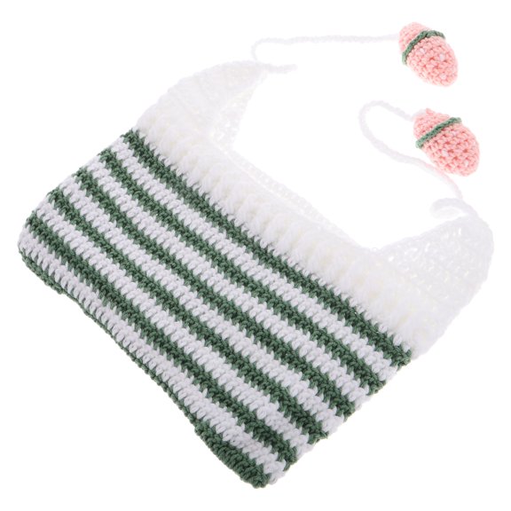 STRANDCHIC Cute Knitted Bear Hat for Girls, Round Top Beanie Winter Cap, Soft Warm Knit Hat for Young Female Students, 1 Piece