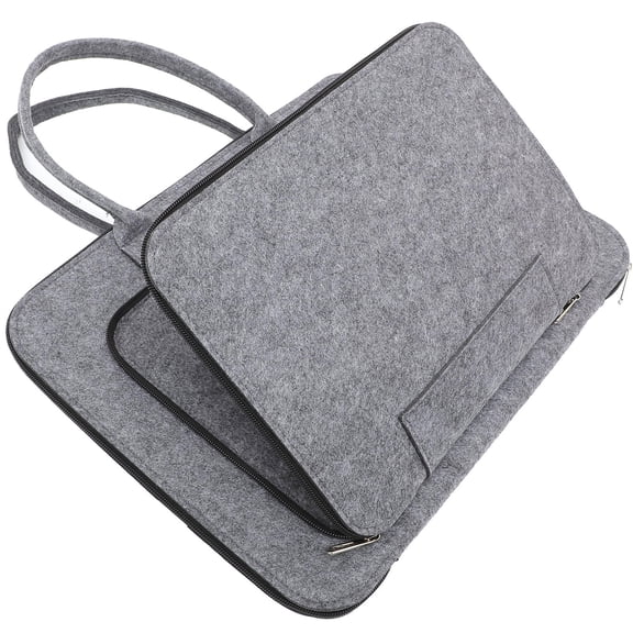 STRANDCHIC Laptop Sleeve Dark Grey Felt Shock Resistant Protective Case Portable Computer Cover