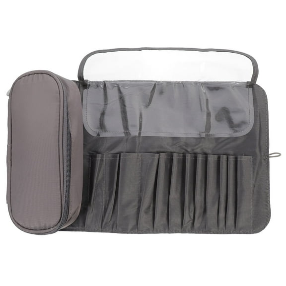 STRANDCHIC Portable Grey Makeup Brush Storage Holder Lightweight Folding Cosmetic Organizer