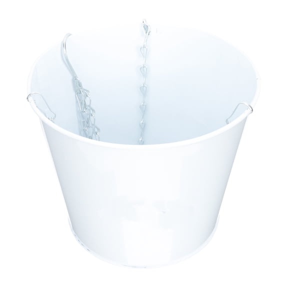 STRANDCHIC Creative White Iron Flower Bucket Hanging Wall Flower Container for Balcony Decor