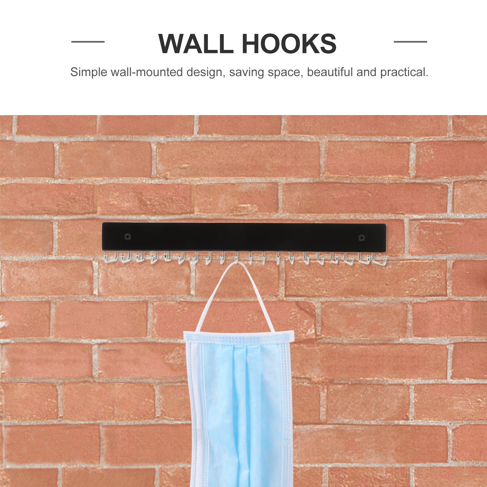 STRANDCHIC Minimalist Wall Mounted Tie Rack Hanging Belt Rack Wood ...
