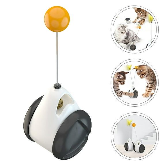 STRANDCHIC Swinging Cat Moving Toy with Rotating Ball Track Black ABS 1Pack