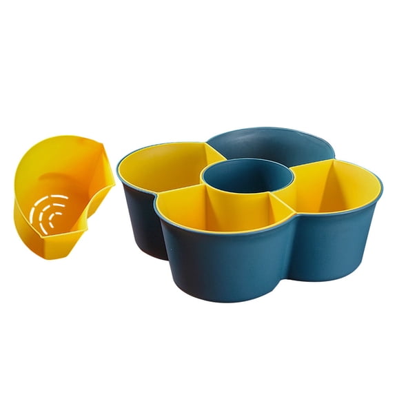 STRANDCHIC 1Pc Double Layer Draining Basket Kitchen Multi Grid Fruit Vegetable Strainer