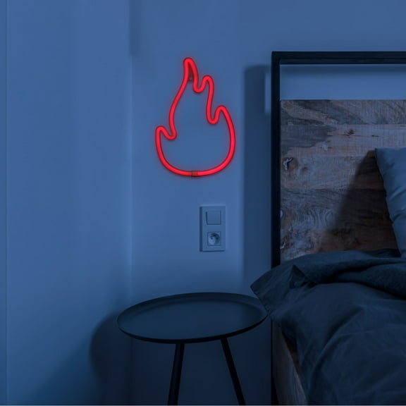 STRANDCHIC Red Neon Sign LED Wall Decor Light for Home Office Room Decoration, Simple Design, 1 Set