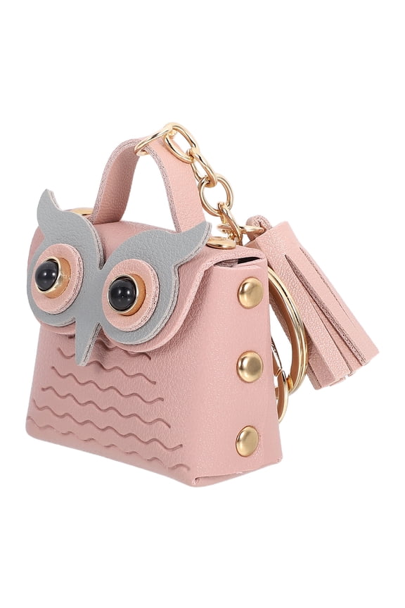 Owl Car Keychain Cute Design PU Key Attachment 1Pack For Women Daily Use Back to School