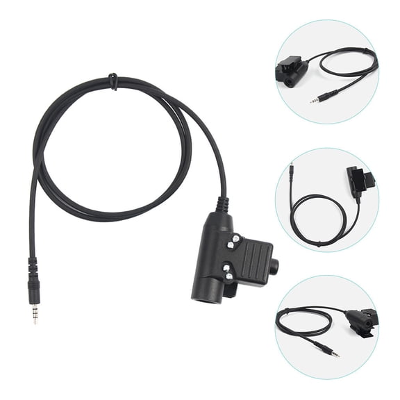 STRANDCHIC Ptt Military Radio Headset Adapter Black with Sturdy Detachable Clip for Clear Sound