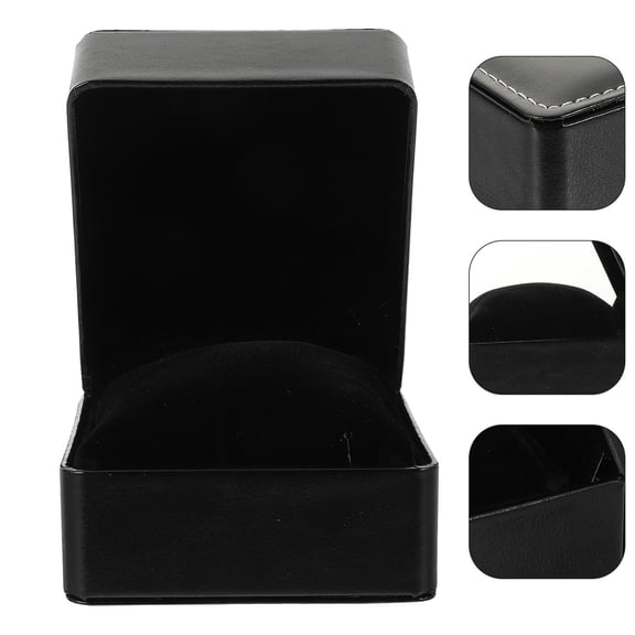 STRANDCHIC Black PU Watch Organizer Box with Soft Velvet Lining for Home and Travel Display Storage