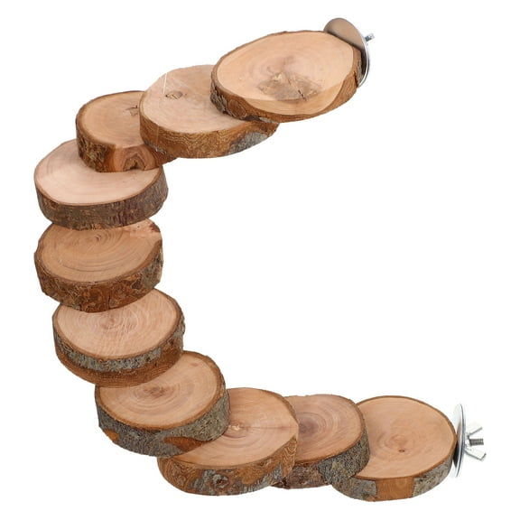 STRANDCHIC Parakeet Wooden Ladder, Light Brown, Increases Activity Space, Ideal for Parrot Cages