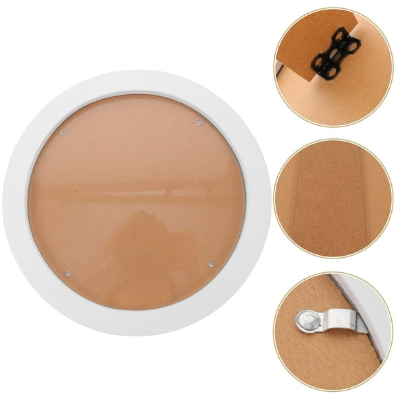 STRANDCHIC Circular Display Frame Simple Style Office Use White Wood 1Pack