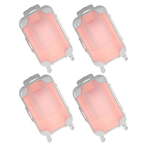 STRANDCHIC Pink Portable Makeup Case, ABS Design for Storage and Travel, 4Pcs