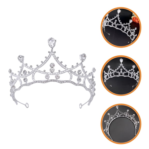 STRANDCHIC Chic Plated Silver Rhinestone Tiara Bridal Crown for Wedding and Special Occasions