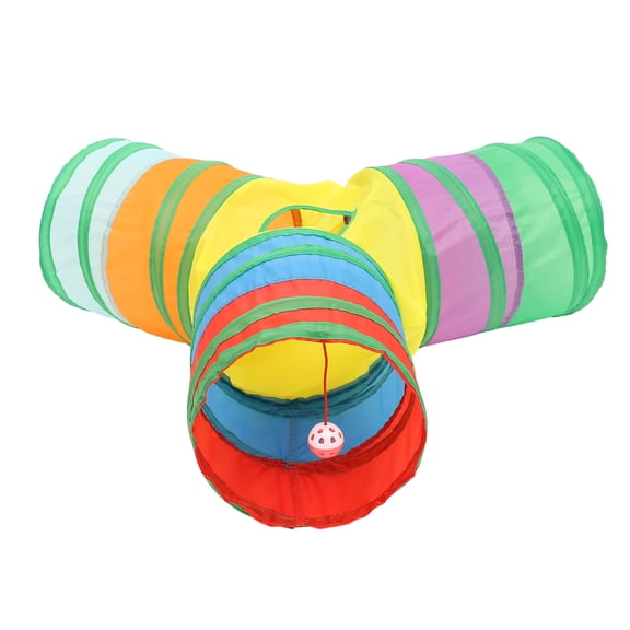 STRANDCHIC Foldable Cat Tunnel Multi-Color Wear-Resistant Polyester for Indoor Cat Use