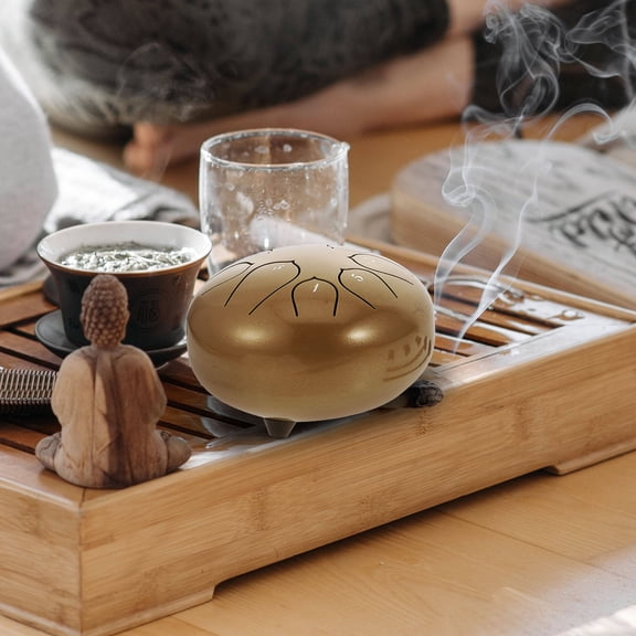 STRANDCHIC Portable 6Inch Golden Tongue Drum Ethereal Drum for Music Lovers with Accessories for Meditation and Relaxation