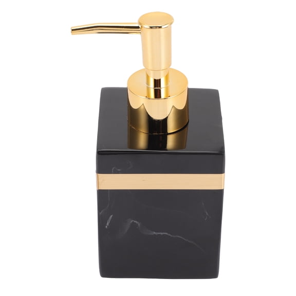 STRANDCHIC Reusable Shampoo Dispenser Bottle 8.8oz Black Resin Press Type Lotion Pump for Bathroom Storage