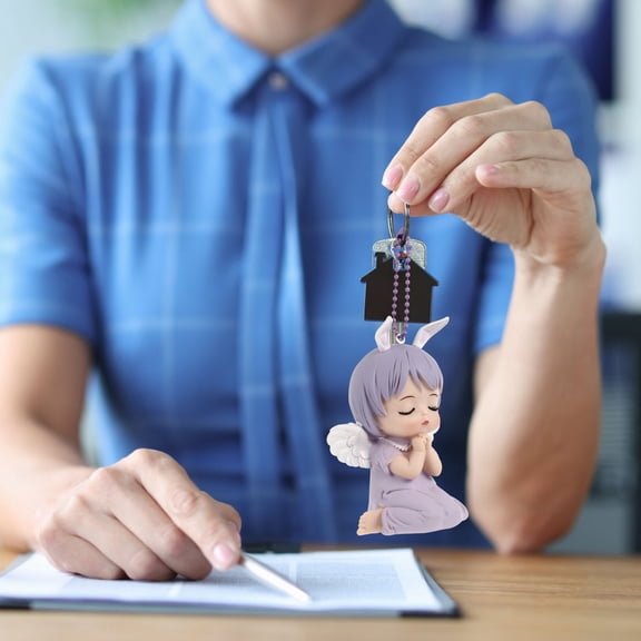 STRANDCHIC Durable Handbag Pendant Keychain Angel Shape Aluminum Alloy 1Pack
