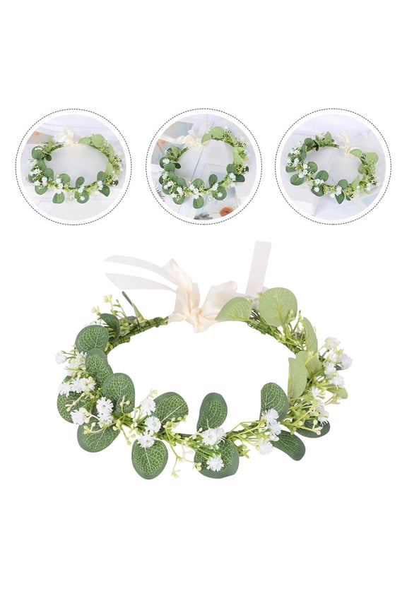 Elegant Bridal Wreath Crown with Simulation Flowers for Special Occasion Decor