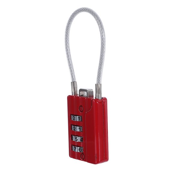STRANDCHIC Compact Red Steel Wire Combination Padlock for Luggage and Travel