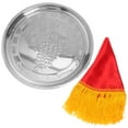 thumbnail image 1 of STRANDCHIC Decorative Stainless Steel Storage Organizer Tray with Red Cloth Cover, 1 of 5
