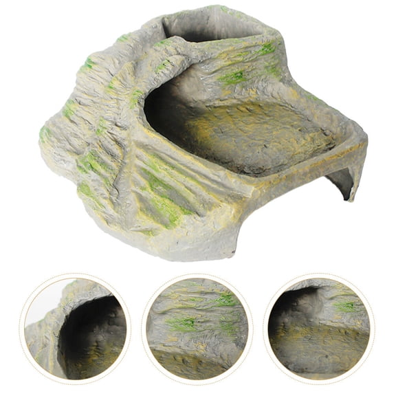 STRANDCHIC Multicolor Resin Reptile Hideout with Lifelike Rockery for Turtle Tank Decoration and Landscape Ornament