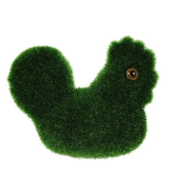 STRANDCHIC Decorative Artificial Moss Rooster Figurine Green Tabletop Ornament for Outdoor Use