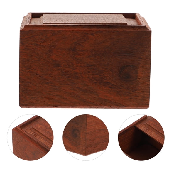 STRANDCHIC 1Pc Dark Red Wooden Incense Burner Box with Smooth Edges for Home Storage