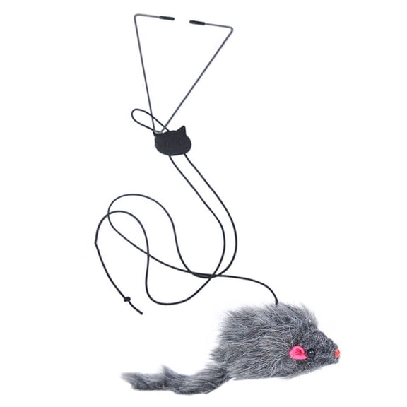 STRANDCHIC Adjustable Grey Cotton Rope Cat Toy for Self Entertainment, Interactive Pet Play, 1 Set