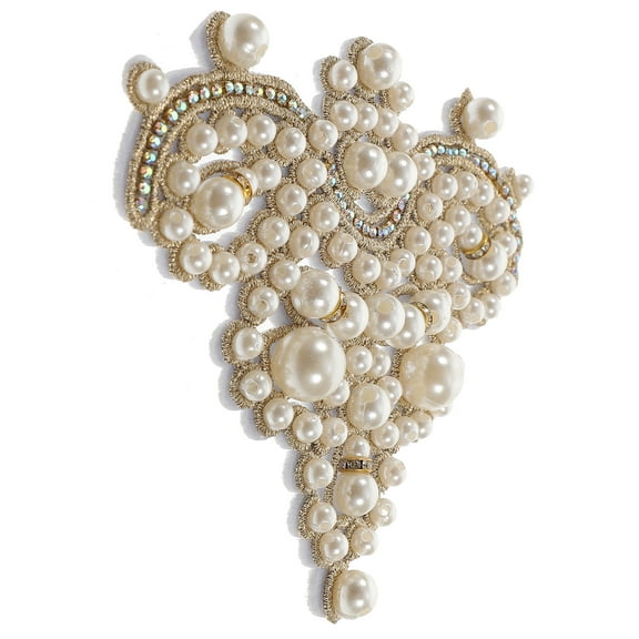 STRANDCHIC Beige Iron-On Decorative Patch for Hats, Clothes, Bags - Easy to Apply, Stylish Accessory