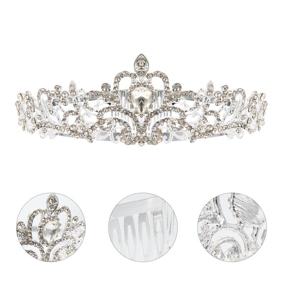 STRANDCHIC Wedding Bridal Crown Silver Alloy 1Pcs