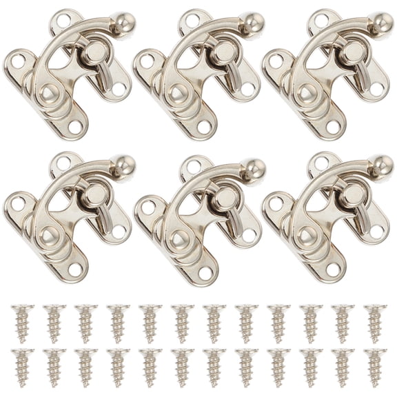 STRANDCHIC Zinc Alloy Wooden Box Buckle with Retro Vintage Hook Lock for Decorative Boxes, 6 Pieces, Stylish and