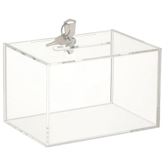 STRANDCHIC Clear Acrylic Suggestion Box with Lock Lockable Donation and Ballot Collection Box